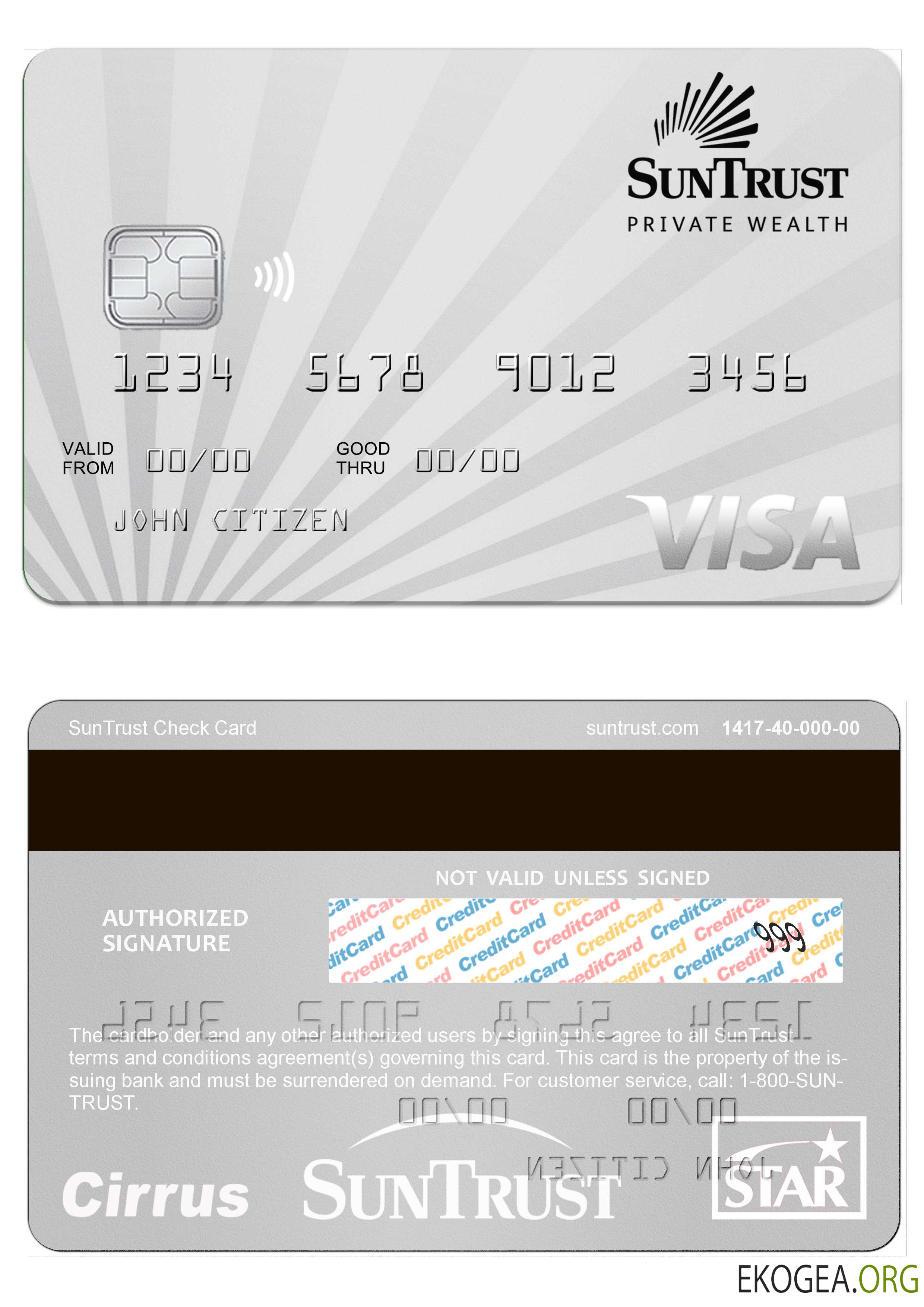 Carte Visa SunTrust aux États-Unis template Carte Visa SunTrust aux États-Unis template